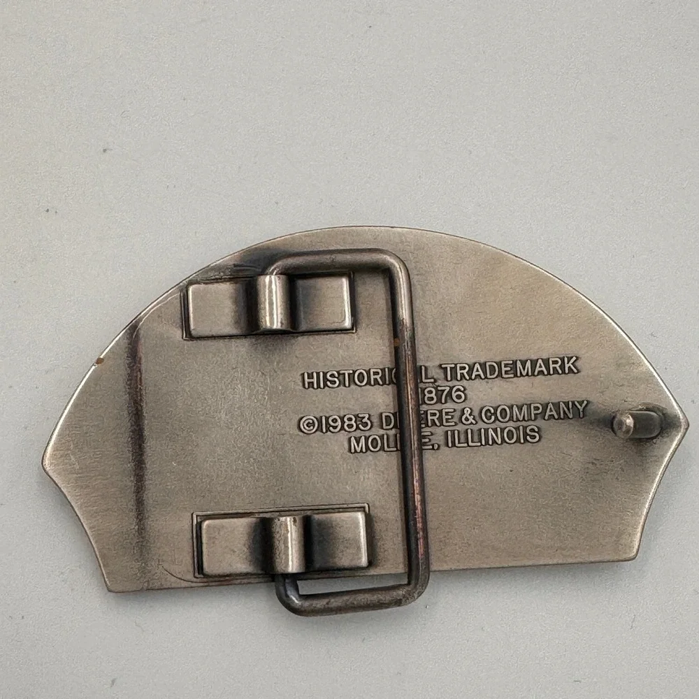 Vintage 1983 John Deere Belt Buckle 1876 Historical Trademark Moline Illinois